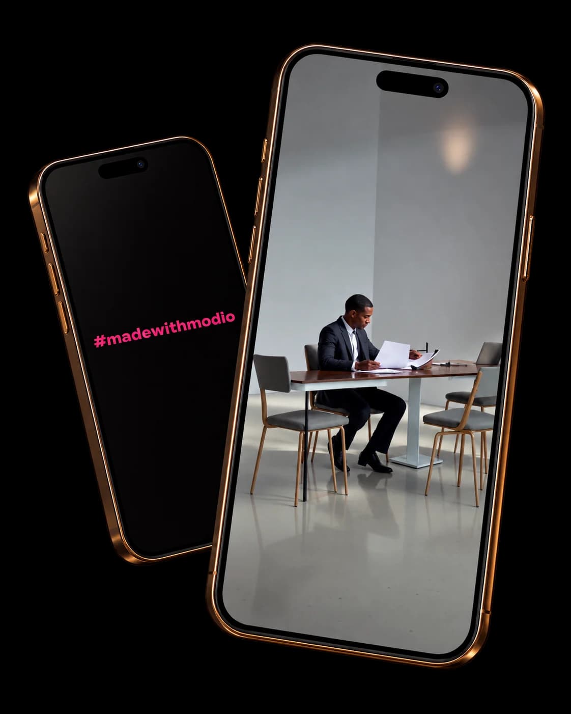 Two mobile screens showing fashion campaign examples.