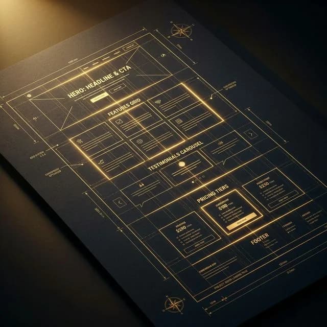 Website wireframe blueprint